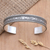 Sterling silver cuff bracelet, 'Goodbye and Good Luck' - Hand Crafted Sterling Silver Cuff Bracelet