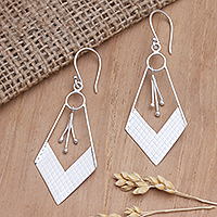 Sterling silver dangle earrings, 'Dawn's Arrow'