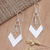 Sterling silver dangle earrings, 'Dawn's Arrow' - Handcrafted Sterling Silver Dangle Earrings from Bali (image 2) thumbail