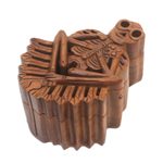 Wood puzzle box, 'Bare Bones' - Handmade Suar Wood Puzzle Box with Skeleton Motif