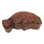 Decorative wood puzzle box, 'Lazy Seal' - Handcrafted Seal Theme Puzzle Box