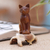 Wood sculpture, 'Wary Cat' - Handcrafted Hibiscus Wood Cat Sculpture (image 2b) thumbail
