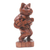 Wood sculpture, 'Cat Groove' - Handcrafted Musical Cat Sculpture