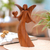 Wood statuette, 'Comforting Angel' - Handmade Suar Wood Statuette with Angel Motif (image 2) thumbail