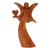 Wood statuette, 'Comforting Angel' - Handmade Suar Wood Statuette with Angel Motif thumbail