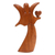 Wood statuette, 'Comforting Angel' - Handmade Suar Wood Statuette with Angel Motif (image 2d) thumbail