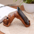 Wood phone holder, 'Morning Strength' - Hand Carved Phone Stand