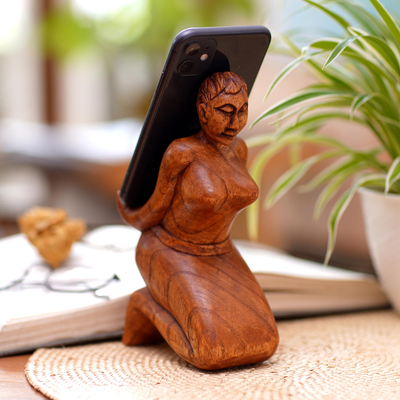 Soporte de teléfono de madera - Soporte para teléfono hecho a mano artesanalmente
