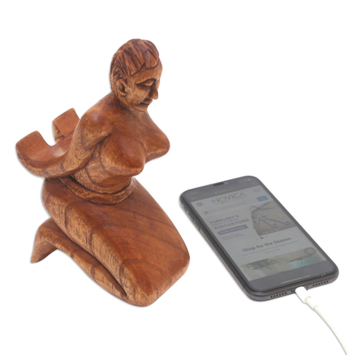 Soporte de teléfono de madera - Soporte para teléfono hecho a mano artesanalmente