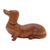 Wood sculpture, 'Attentive Friend' - Handcrafted Dachshund Sculpture thumbail