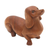 Wood sculpture, 'Attentive Friend' - Handcrafted Dachshund Sculpture (image 2c) thumbail