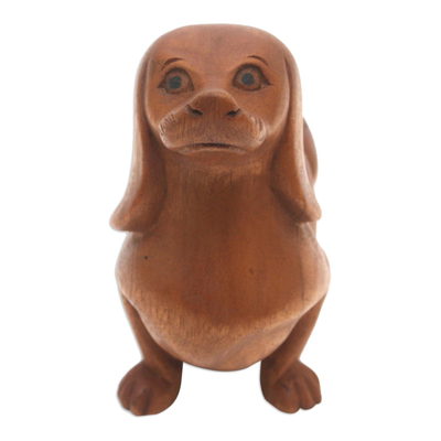 Escultura de madera - Escultura de perro salchicha hecha a mano