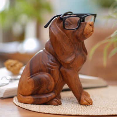 Wood eyeglasses holder, Faithful Canine