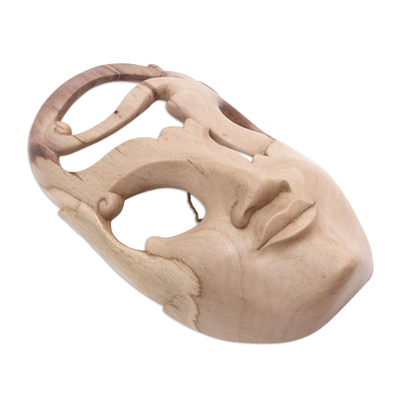 Máscara de madera de hibisco - Máscara de madera de hibisco hecha a mano