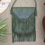 Leather shoulder bag, 'Army Green - Hand Made Fringed Leather Sling Bag (image 2b) thumbail