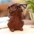 Brillenhalter aus Holz - Handgeschnitzte Hundestatuette aus Suarholz