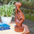 Wood statuette, 'One for Eternity' - Hand Made Suar Wood Statuette with Heart Motif (image 2) thumbail