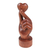Wood statuette, 'One for Eternity' - Hand Made Suar Wood Statuette with Heart Motif (image 2b) thumbail