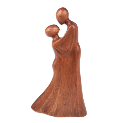 estatuilla de madera - Estatuilla de boda de madera de suar tallada a mano