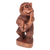 Wood statuette, 'Monkey's Music' - Hand Carved Suar Wood Monkey Statuette