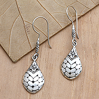 Sterling silver dangle earrings, 'Bloom Into You'