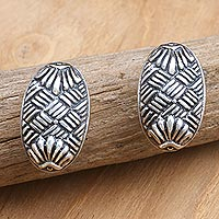 Oval Sterling Silver Earrings,'Ready to Go'