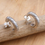 Sterling silver half-hoop earrings, 'Bali Basket' - Handmade Sterling Half-Hoop Earrings (image 2) thumbail