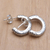 Sterling silver half-hoop earrings, 'Bali Basket' - Handmade Sterling Half-Hoop Earrings (image 2b) thumbail