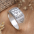 Men's sterling silver band ring, 'Kindness Comes Back' - Men's Hand Made Sterling Silver Band Ring (image 2) thumbail