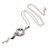 Men's sterling silver pendant necklace, 'Dragon's Key' - Men's Sterling Silver Pendant Necklace with Dragon Motif (image 2b) thumbail