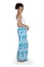 Batik rayon sarong, 'Azure Garden' - Batik Rayon Sarong with Azure Floral Motif