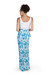 Batik rayon sarong, 'Azure Garden' - Batik Rayon Sarong with Azure Floral Motif