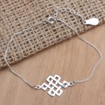 Sterling silver pendant bracelet, 'Celtic Inspiration' - Artisan Crafted Sterling Pendant Bracelet