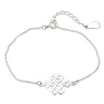 Sterling silver pendant bracelet, 'Celtic Inspiration' - Artisan Crafted Sterling Pendant Bracelet