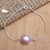 Cultured mabe pearl pendant bracelet, 'Glorious Pink' - Handcrafted Cultured Pearl Pendant Bracelet