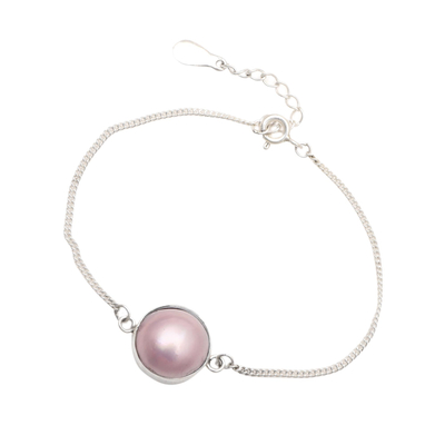 Pulsera colgante de perlas mabe cultivadas - Pulsera con colgante de perlas cultivadas hecha a mano