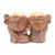 Hibiscus wood sculpture, 'Twin Jizo' - Artisan Crafted Wood Sculpture (image 2a) thumbail
