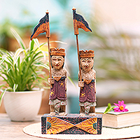 Wood sculpture, 'Balinese Kober' - Hindu-Themed Wood Sculpture from Bali
