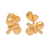 Gold plated stud earrings, 'Golden Ribbon' - Stud Earrings in 18k Gold Plate