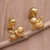 Gold plated stud earrings, 'Golden Ribbon' - Stud Earrings in 18k Gold Plate