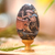Escultura de huevo de madera - Escultura de madera en forma de huevo con tema de granja