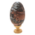 Wood egg sculpture, 'Traditional Plow' - Egg-Shape Wood Sculpture with Farm Theme