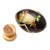 Wood egg sculpture, 'Balinese Gebogan' - Hand-Painted Wood Egg Sculpture with Bali Offering Motif