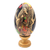 Wood egg sculpture, 'Sacred Saraswati' - Hand-Painted Hindu Goddess Sculpture