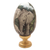 Wood egg sculpture, 'Jungle Elephants' - Hand-Painted Wood Egg Sculpture