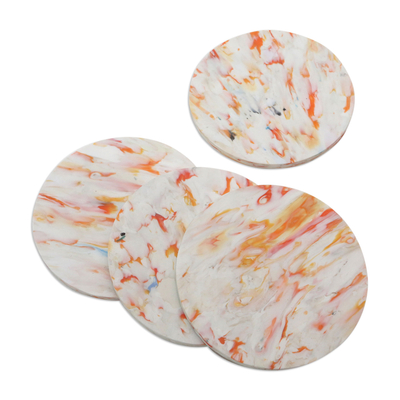 Round Coasters in Recycled Plastic (Set of 4)