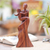 Wood statuette, 'Swept Up' - Artisan Crafted Suar Wood Statuette from Bali (image 2) thumbail