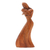 Wood statuette, 'Baby Boom' - Handmade Suar Wood Mother and Baby Statuette thumbail