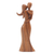 Wood statuette, 'Faithful Kiss' - Romantic Suar Wood Statuette from Bali