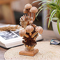 Wood statuette, Mushroom Growth